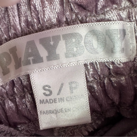Playboy pants shiny pink velour, velvet with bunny logo embroidery on the side - Picture 7 of 10